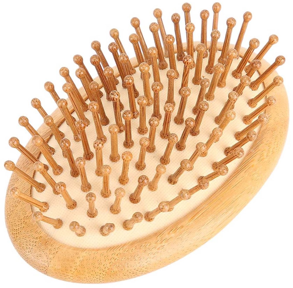 Dailygoods - Houten hoofdhuidmassageborstel - Antistatische haarborstel - Handformaat voor onderweg - Mini peddel haarborstel - Geschikt voor mannen v...