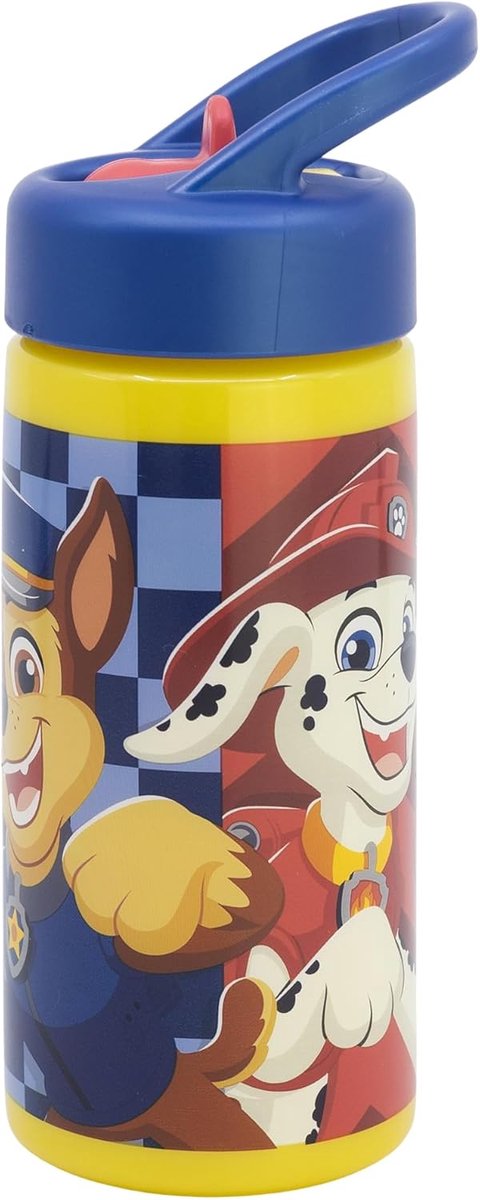 SnelShoppen - Sports Drinkfles met Rietje en Handvat 410ml - BPA Vrij Herbruikbare Kinderen Drinkfles voor School, Sport en Uitjes - Veilig en Handig