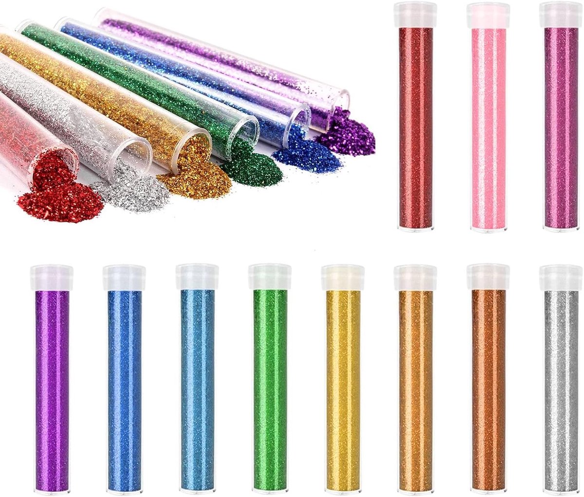 Thijox - Dreamil Glitterset 11 stuks - Glitterpoeder voor Kinderen - Fijne Glittergel, Glitterstrooier, Lichaams- en Nagelglitter voor Knutselen, Make