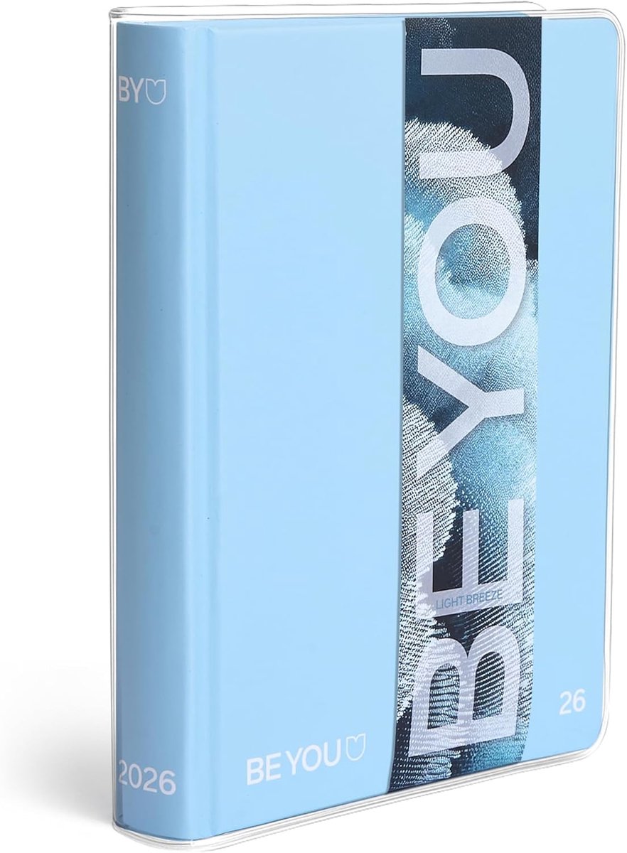Thijox - BE YOU Color Light Breeze Schoolagenda 2025-2026, Dagboek met Stickers en Bladwijzers, Transparante Envelop, Kalender 12 Maanden, Standaardfo