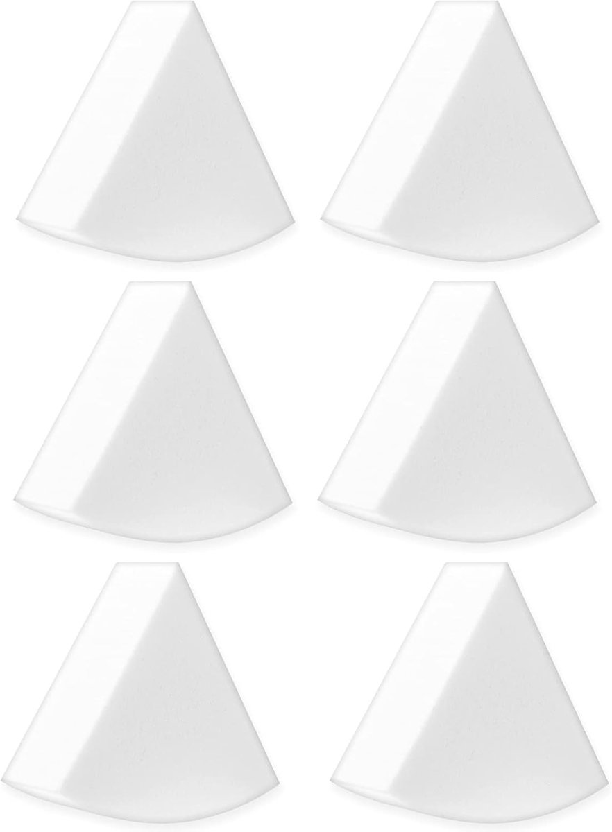 Thijox - 6 Stuks Make-upspons Set, Herbruikbare Vloeibare Foundation Sponzen, Driehoekig en Afgerond, Mini Gezichtsapplicator, Zacht en Flexibel, Cosm