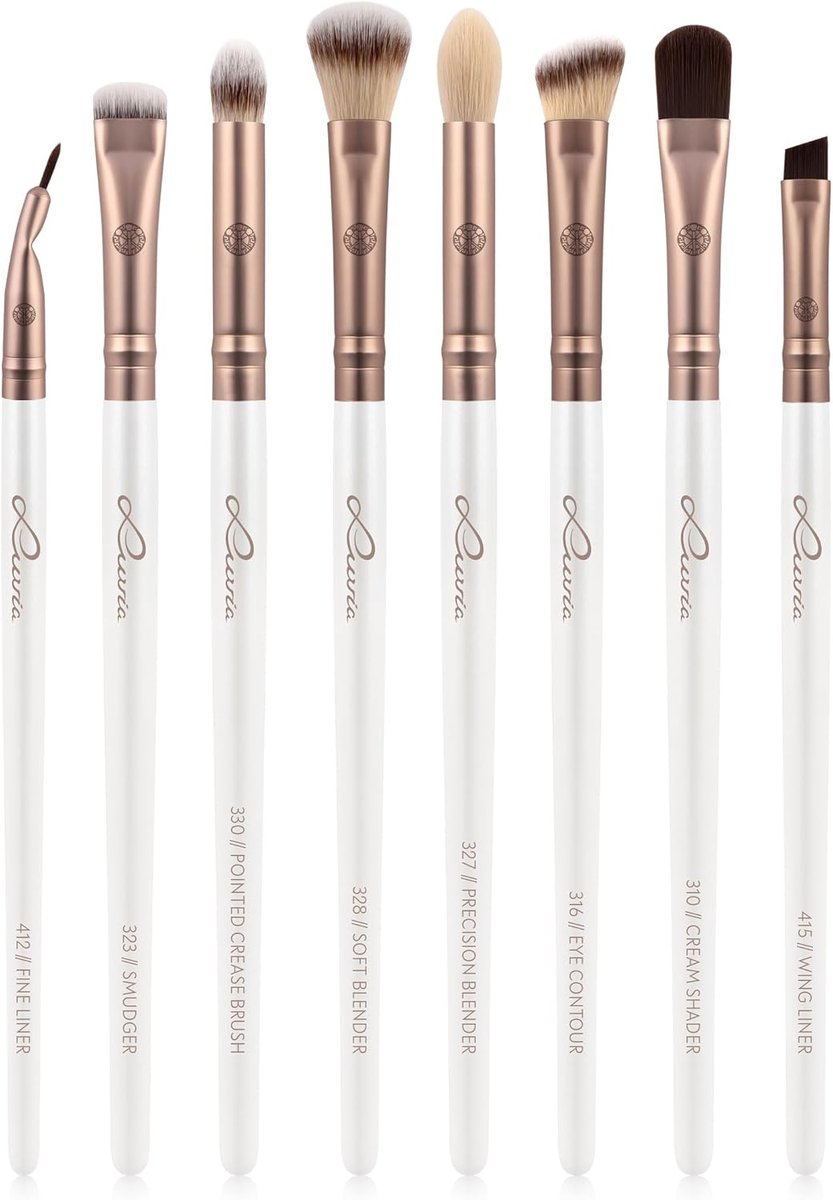 SnelShoppen - Make-up Kwastenset Oogkwasten, 8 Veganistische Cosmetische Kwasten voor Perfect Blenden en Aanbrengen, All Eye Want Set voor Dagelijkse