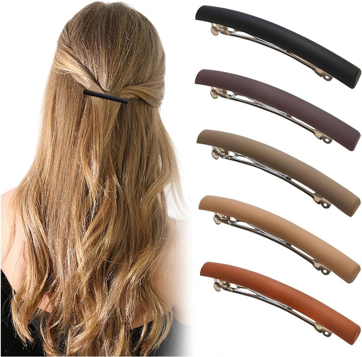 SnelShoppen - 5 Stuks Franse Haarspelden voor Vrouwen, Anti-slip, Kleine Haarpins voor Elegante Styling van Dun, Kort of Fijn Haar