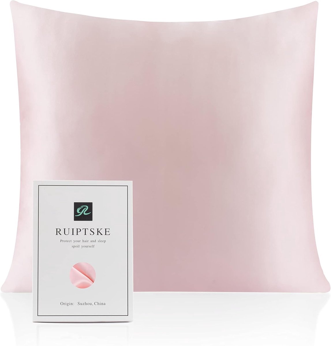 Thijox - Kussensloop 22 momme Hypoallergeen 100% Zijde Roze 65x65cm met Verborgen Ritssluiting Öko-Tex Gecertificeerd voor Zachter en Glad Haar
