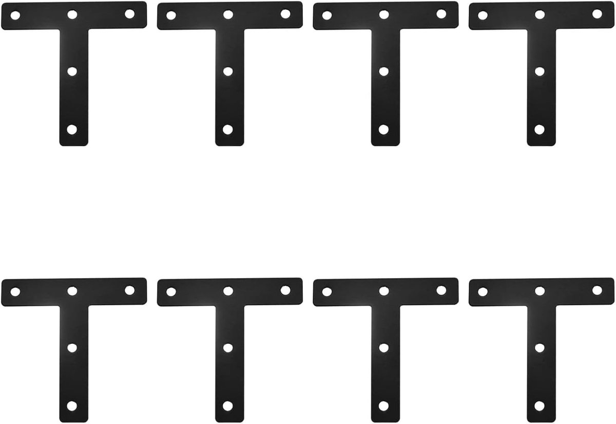 Set van 8 T-Type Hoekbeugels van RVS 80x80mm voor Meubelreparatie en Verbetering van Meubels
