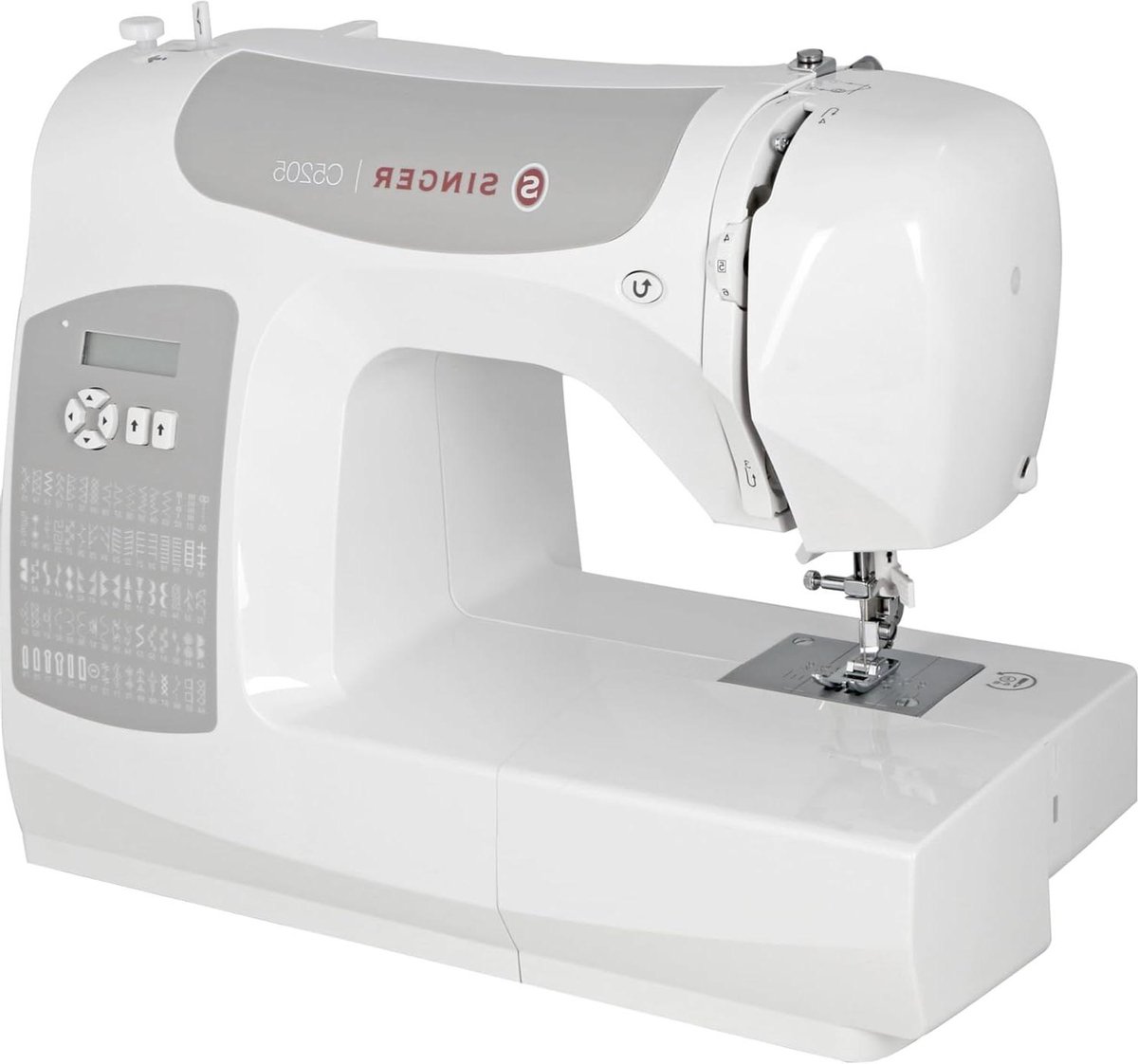 Naaimachine met arm - Naaiapparaat - Kleding maken - Met aanschuiftafel - 1000 Gram - Wit grijs