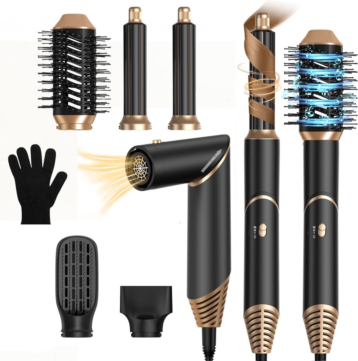 Haarstyler Set - 5-in-1 Styling Tool - Thuis Haar Stylen - Ionische Luchtstroom Technologie