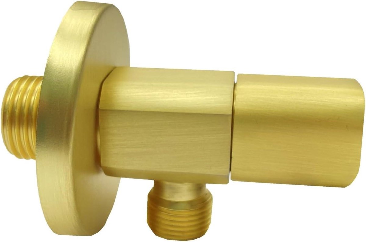 Waterafvoerkraan Hoekventiel - Keramisch - Badkamer Installatie - Terugslagventiel - 77 cm x 4 cm - Goud