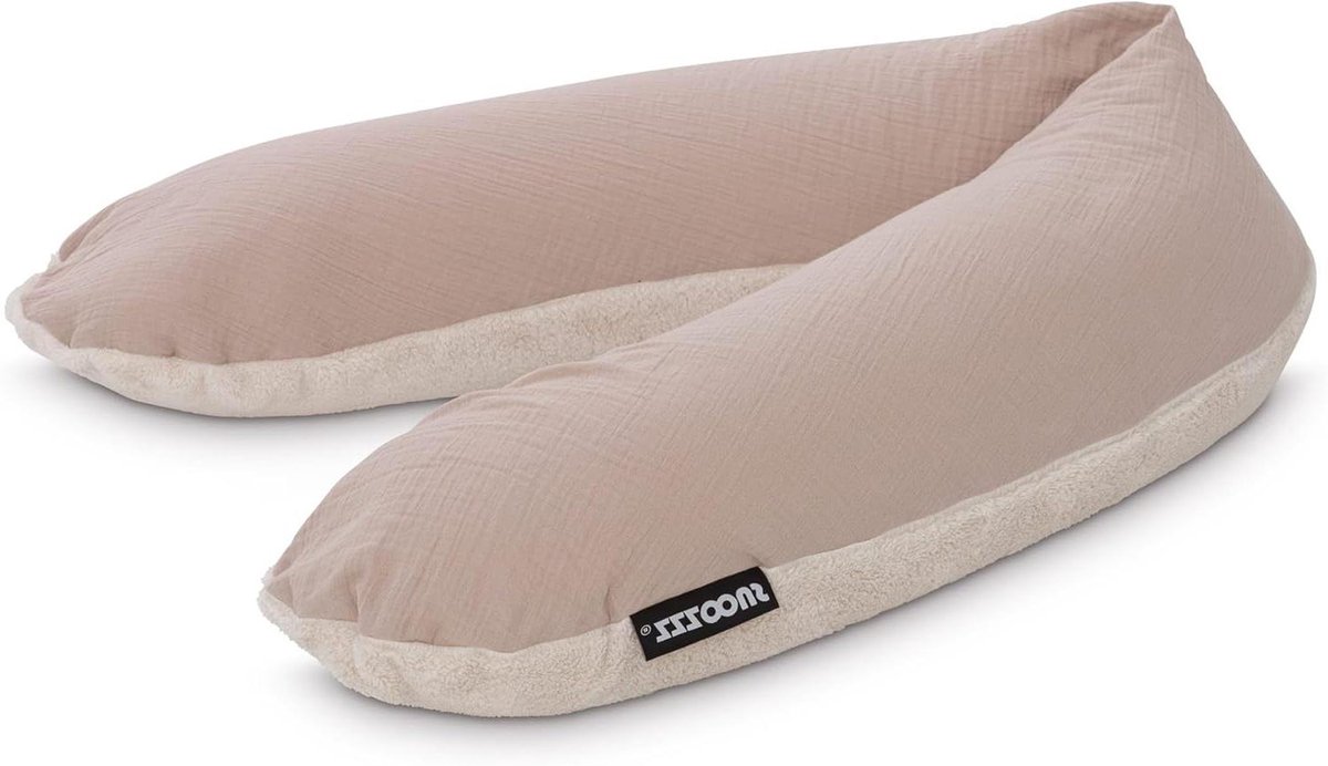 Zwangerschapskussen Lichaamskussen - Zijslaapkussen Rustkussen - Ontspannen Slapen - Wasbare Hoes - 185 cm - Teddy Sand