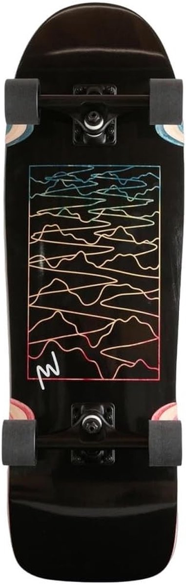 Compleet Longboard Skateboard Stad Cruisen Uniek Sinus Wave Design 78.7 cm