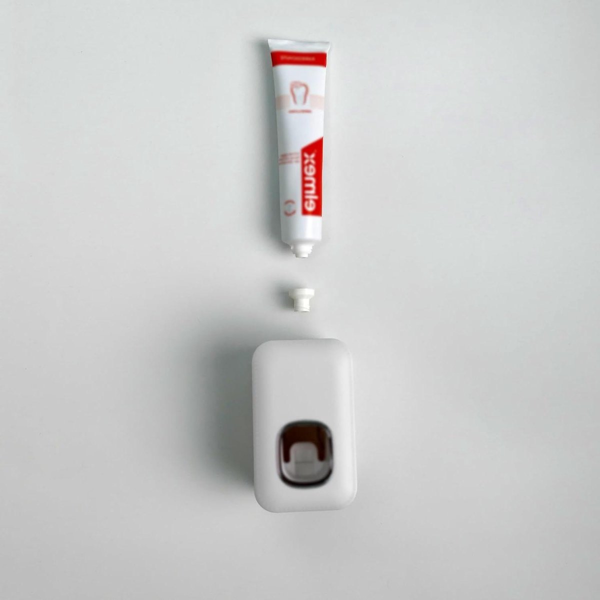 Tandpastadispenser Adapter - Opzetstuk Houder - Hygiënisch Gebruik - Vaatwasmachinebestendig - 2 Stuks - Wit