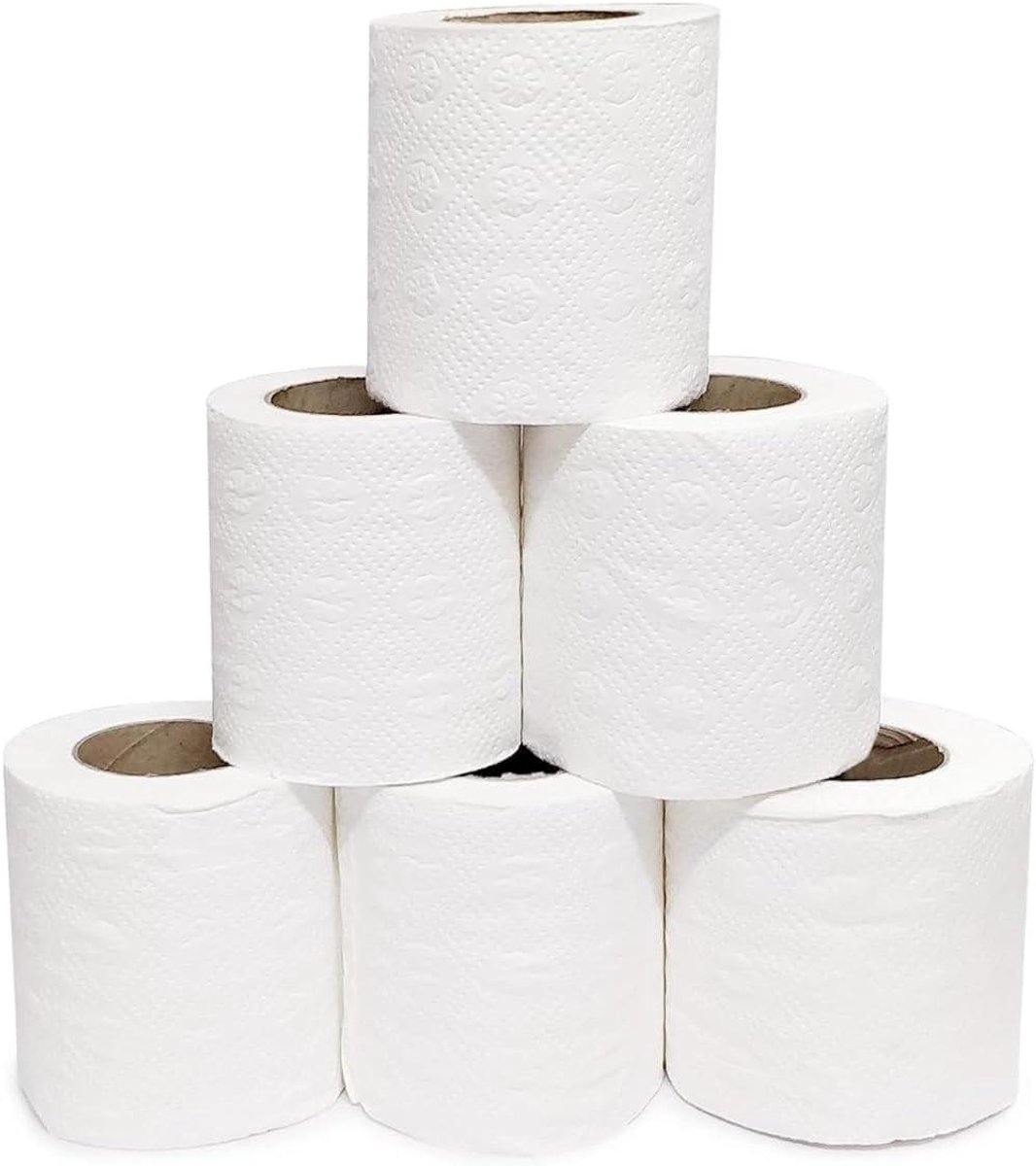 Zacht Toiletpapier - 2-laags papier - Hygiënisch Thuis - Voedselveilig Papier - 6 Rollen - Wit