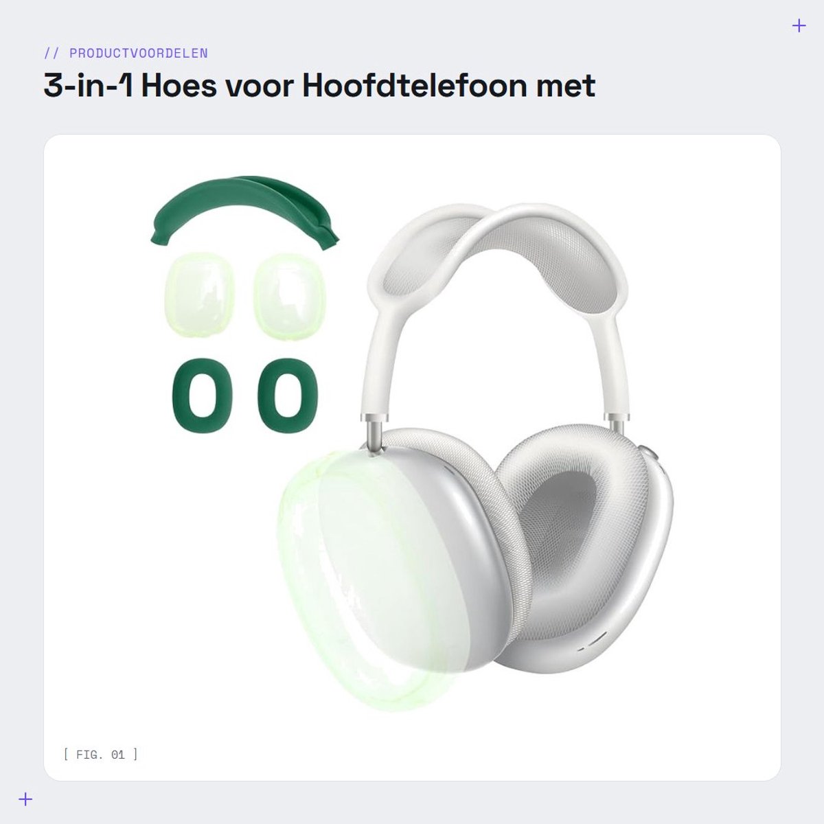 Dailygoods- Hoes voor AirPod Max - Siliconen Oorkussens - TPU Beschermhoes - Hoofdband Cover - Diepgroen - Schokbestendig - Hoofdtelefoonhoes