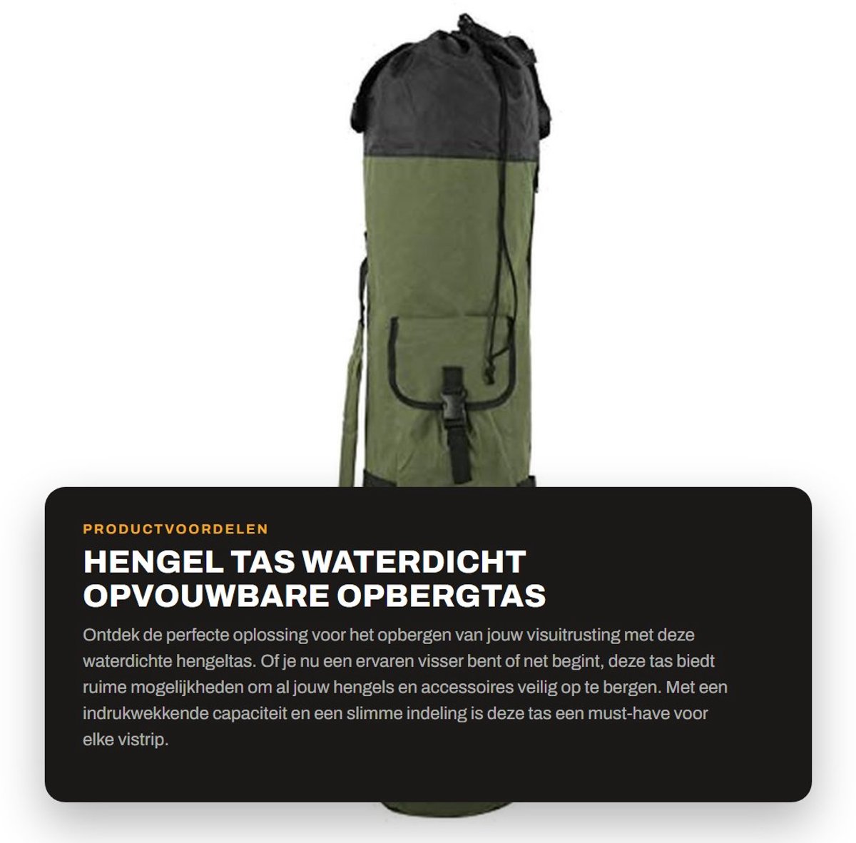 Dailygoods- Hengeltas Waterdicht - Opvouwbare Foudraal voor Hengels - Grote Capaciteit - Verstelbare Schouderriem - 5-polige Gaten - Slijtvast en Corrosiebestendig - Viskoffer