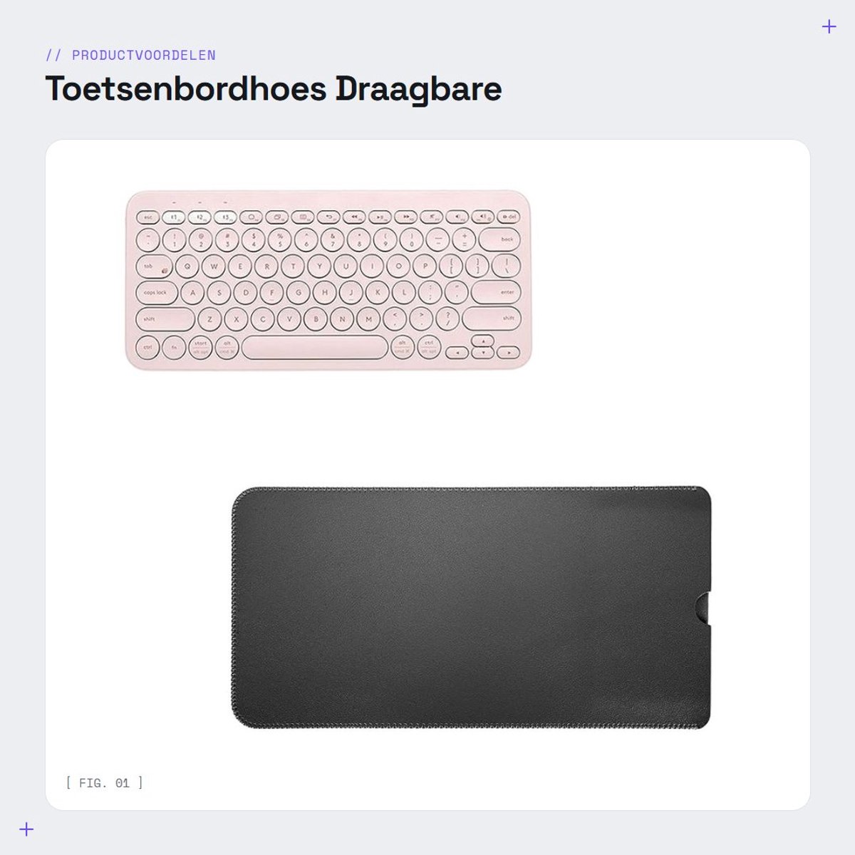 Dailygoods- Toetsenbordhoes Draagbaar - Beschermende Hoes - Geschikt voor K380 Toetsenbord - Lichtgewicht - Vals Leer - Veilig Ontwerp - Keyboard Case