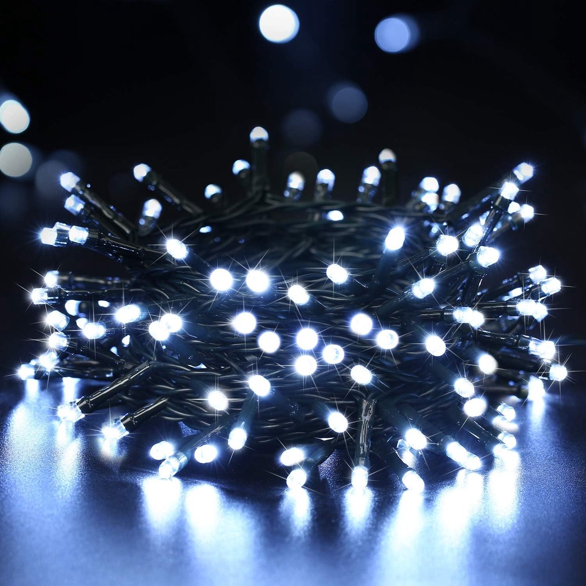 Thijox - Kerstverlichting Buiten met 100 LED Lichtslingers 10M - Koud Wit - Waterdichte Decoratie met 8 Standen - Perfect voor Tuin, Balkon, Verjaarda