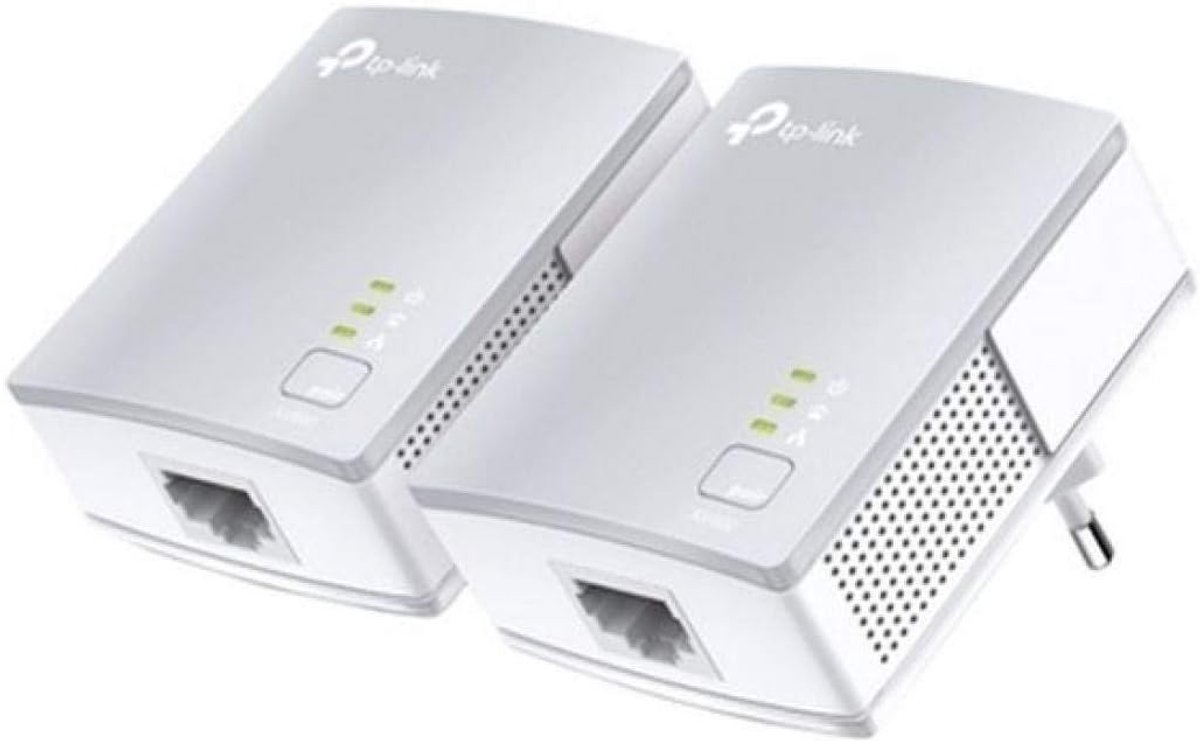 SnelShoppen - Powerline Netwerkadapter 500 Mbit/s, Ethernet, 2 Stuks, Wit, Snel Internet voor Thuis en Kantoor, Plug-and-Play, 128-bit AES Beveiliging