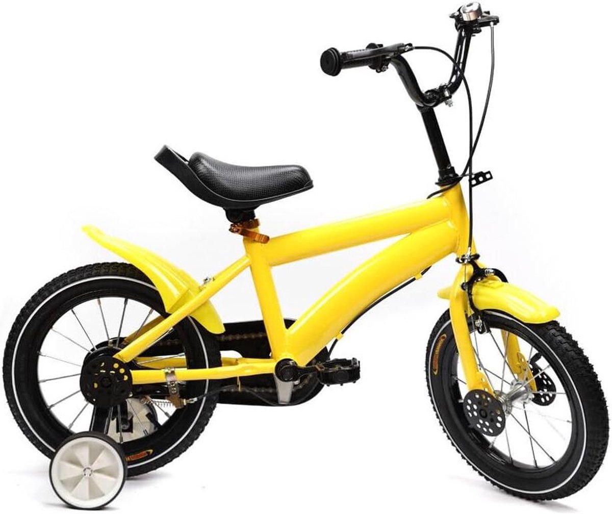 Kinderfiets sfiets Leren fietsen Verstelbaar stuur zadel 14 inch Geel