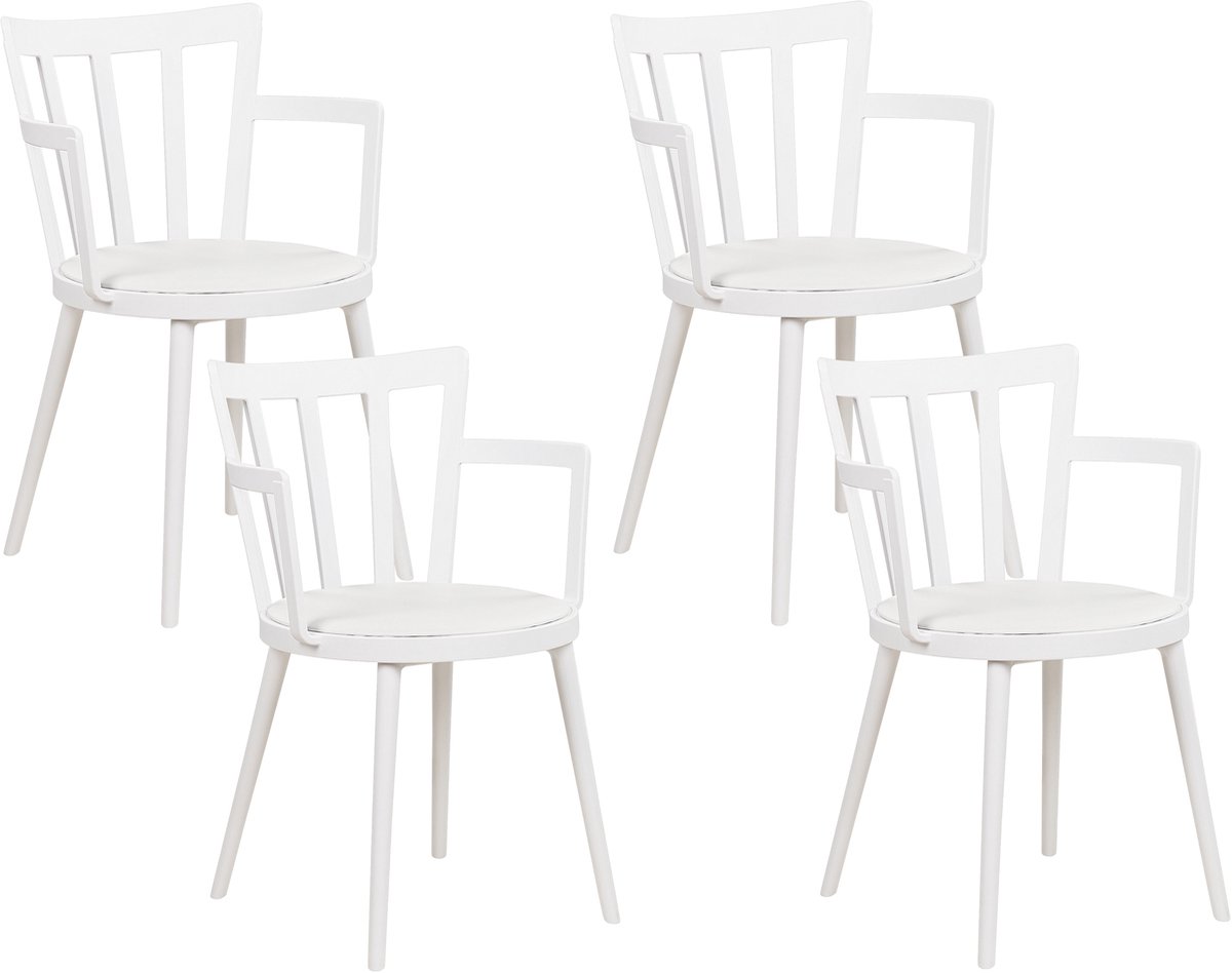 MORILL - Stoel set van 4 - Wit - Kunststof