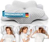 Oreiller ergonomique en mousse à mémoire de forme avec housse en bambou - Pour toutes les positions de sommeil