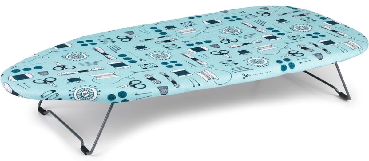 Ploutos® Tafelstrijkplank - Compact en Lichtgewicht Ontwerp - Eenvoudig Inklapbare Poten - Blauw - 73cm x 15cm x 31cm