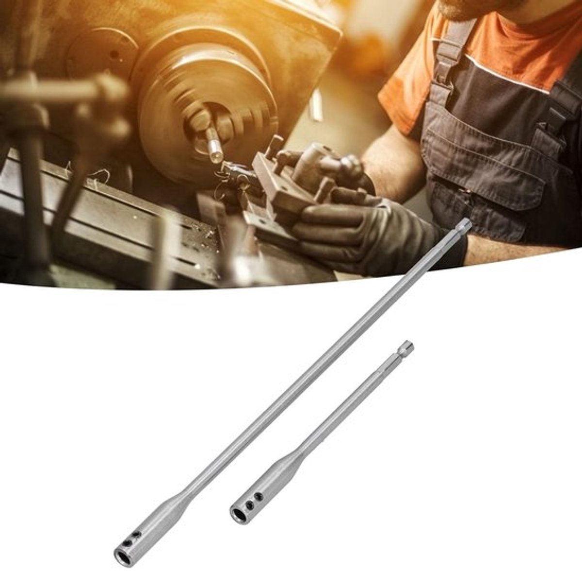 Set van 4 Boorverlengingen 1/4 voor Harde Staal en Hout met Hexaansluiting - 6 en 12 Inch voor Mechanische Toepassingen