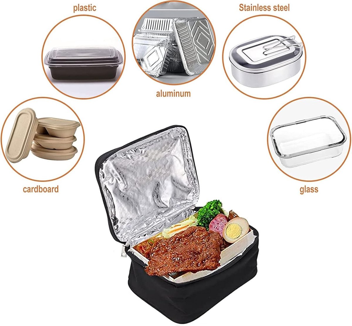Draagbare verwarmde lunchbox voor snel opwarmen - Elektrische lunchbox voor picnics en werk, ideaal voor warme maaltijden onderweg — cadeau in Kookcadeaus - foto 5