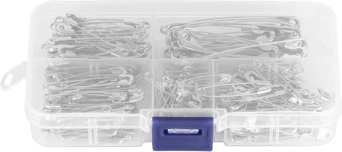 Veiligheidsspelden Set - Kleine Spelden Kledingspelden - Naaien en Knutselen - Roestvrij Staal - 6 Maten - Zilverkleurig