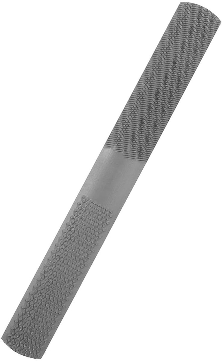 Handvijl Set - Metaal en hout - Vormgeven en afwerken - Stevige stalen constructie - 20 cm lengte - Grijs