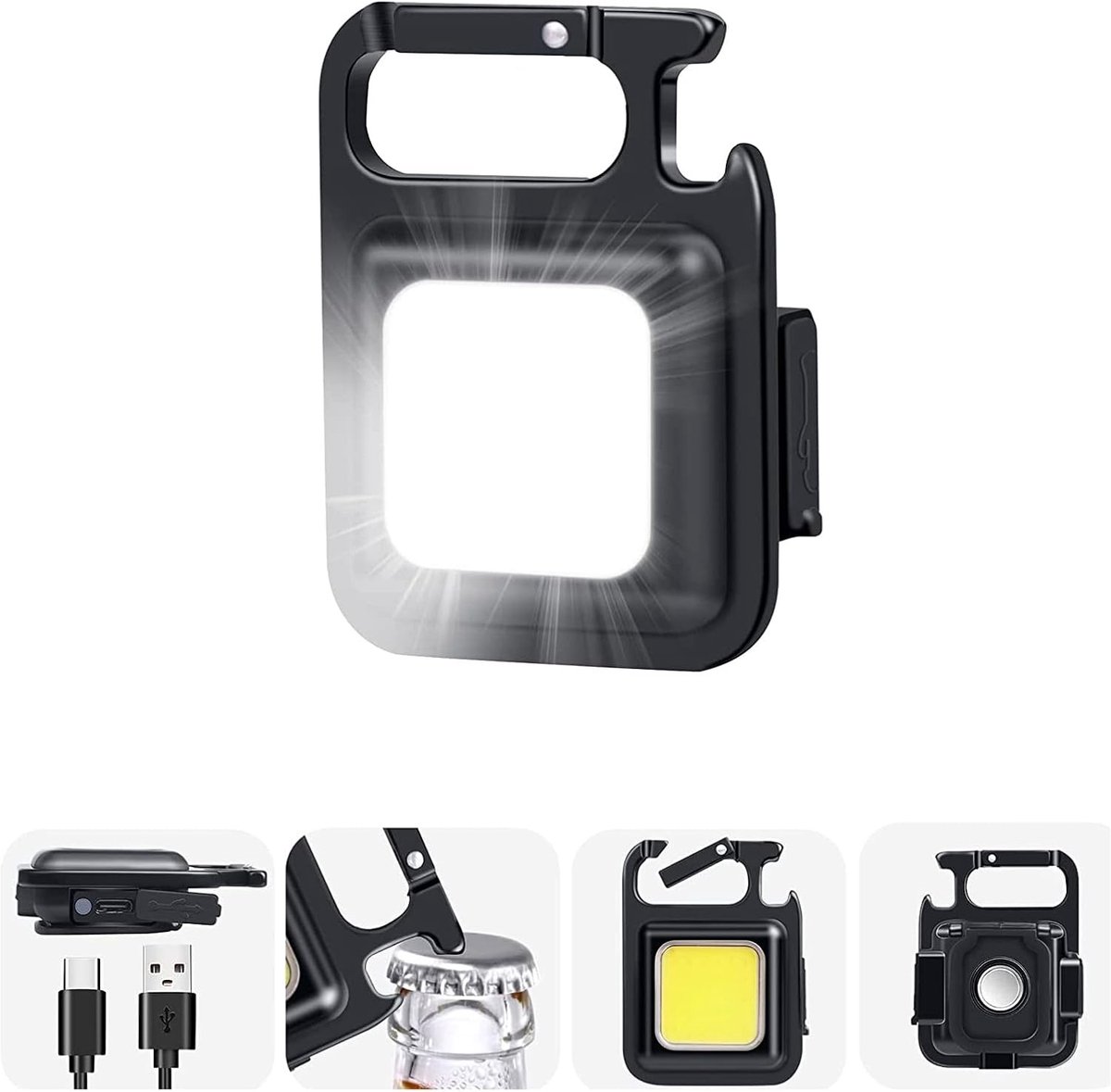 Kleine multifunctionele zaklamp met 500 Lumen, 4 lichtstanden en oplaadbare USB, ideaal voor vissen en outdoor activiteiten