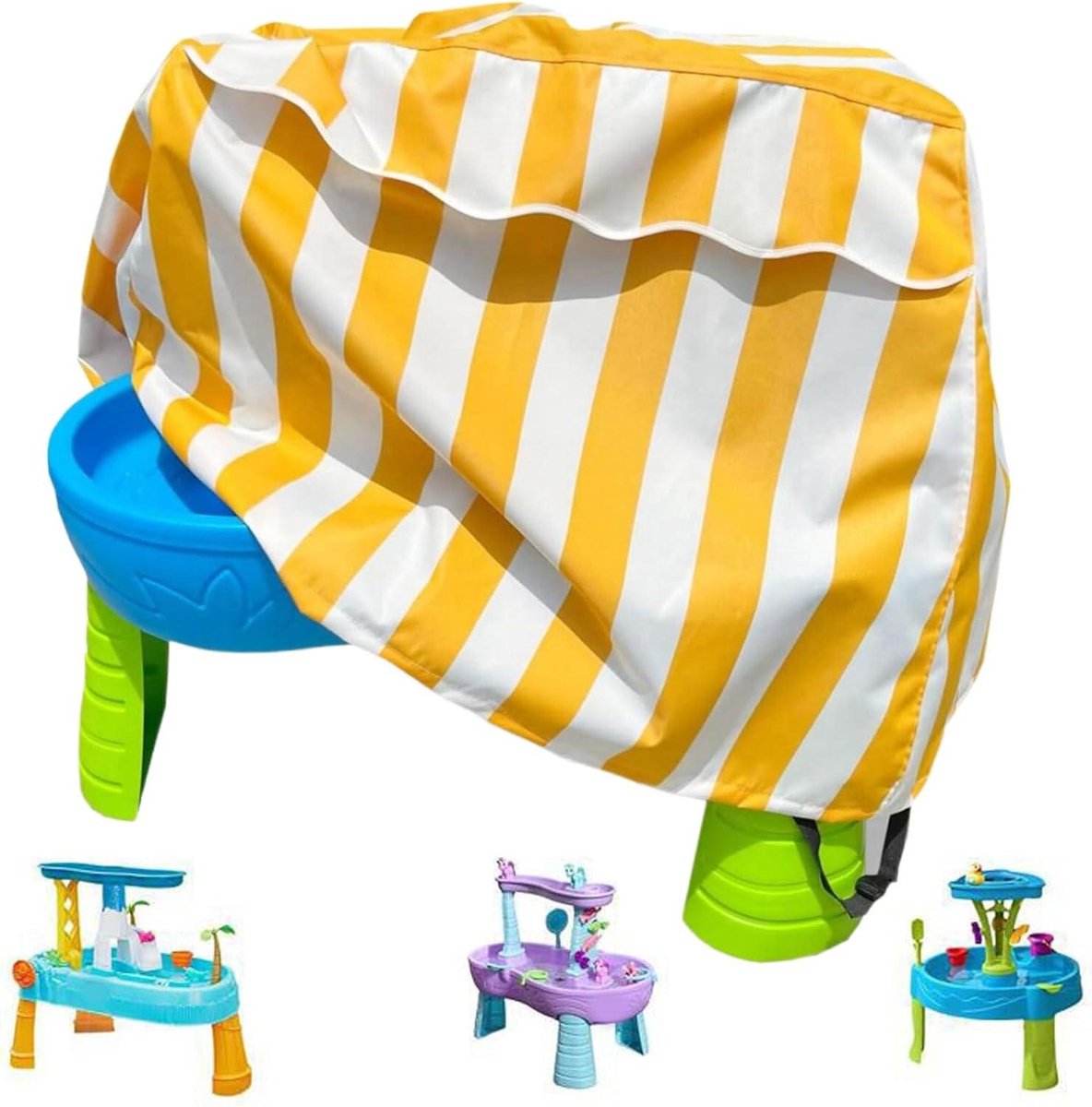 Watertafelhoes - Tafelbeschermer Buiten - Bescherming Waterspeeltafel - Stof- en Waterdicht - 94x56x65 cm - Geel