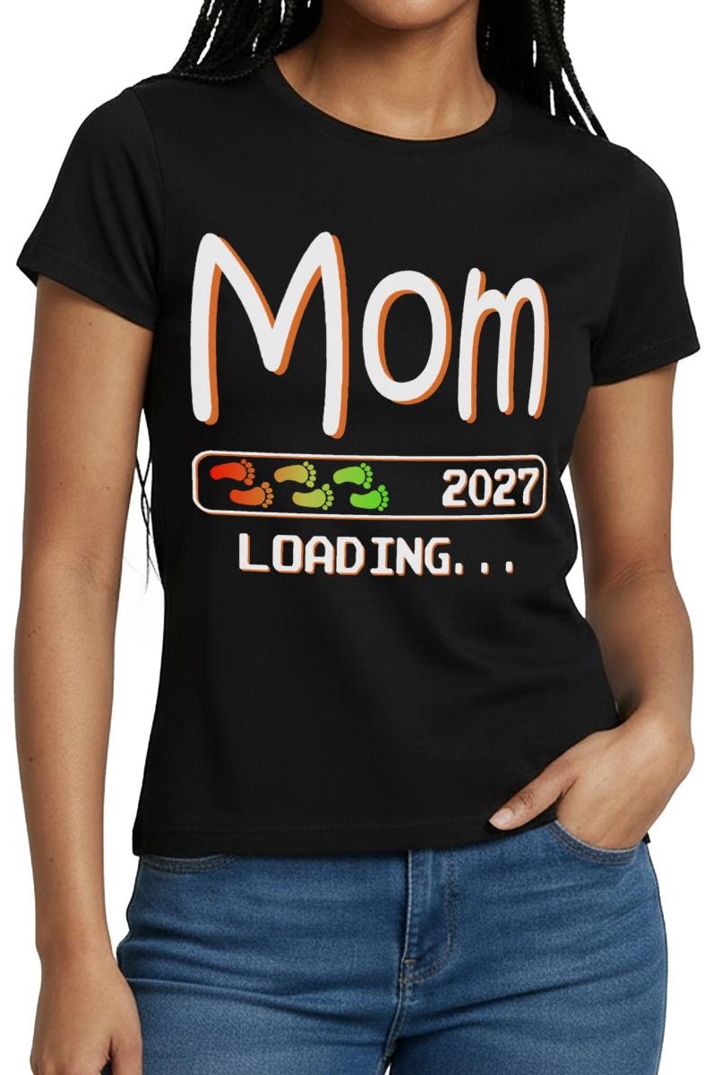 Mom Loading 2027 T-Shirt Dames