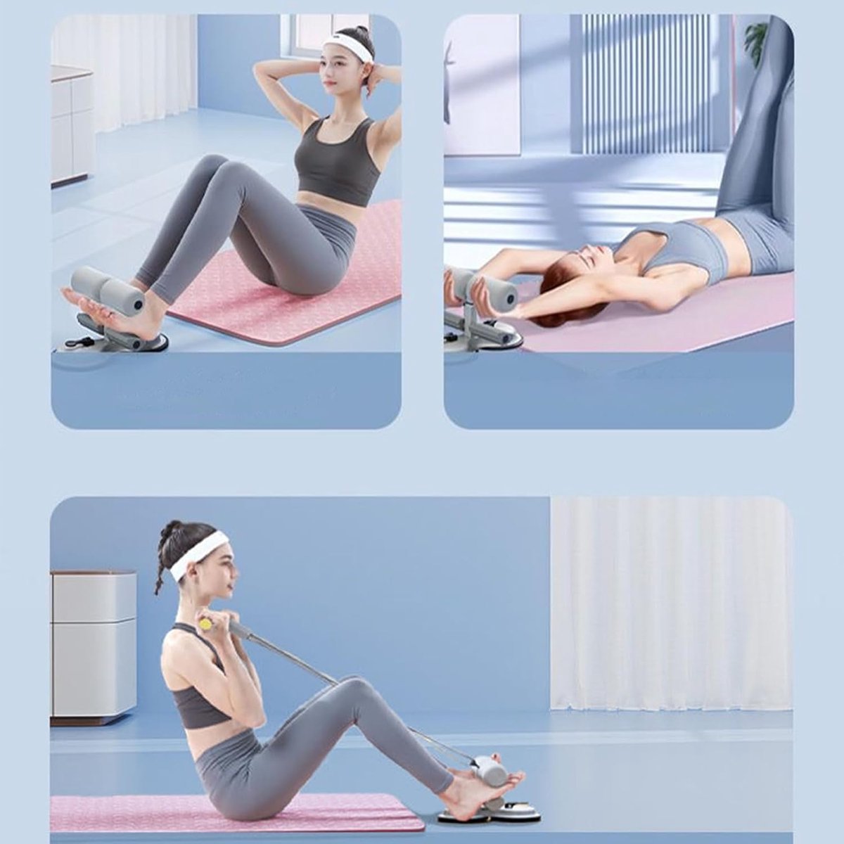 Ab Trainer - Buiktrainer Hulpmiddel - Core Training - Verstelbaar Ontwerp - 960 g - Grijs
