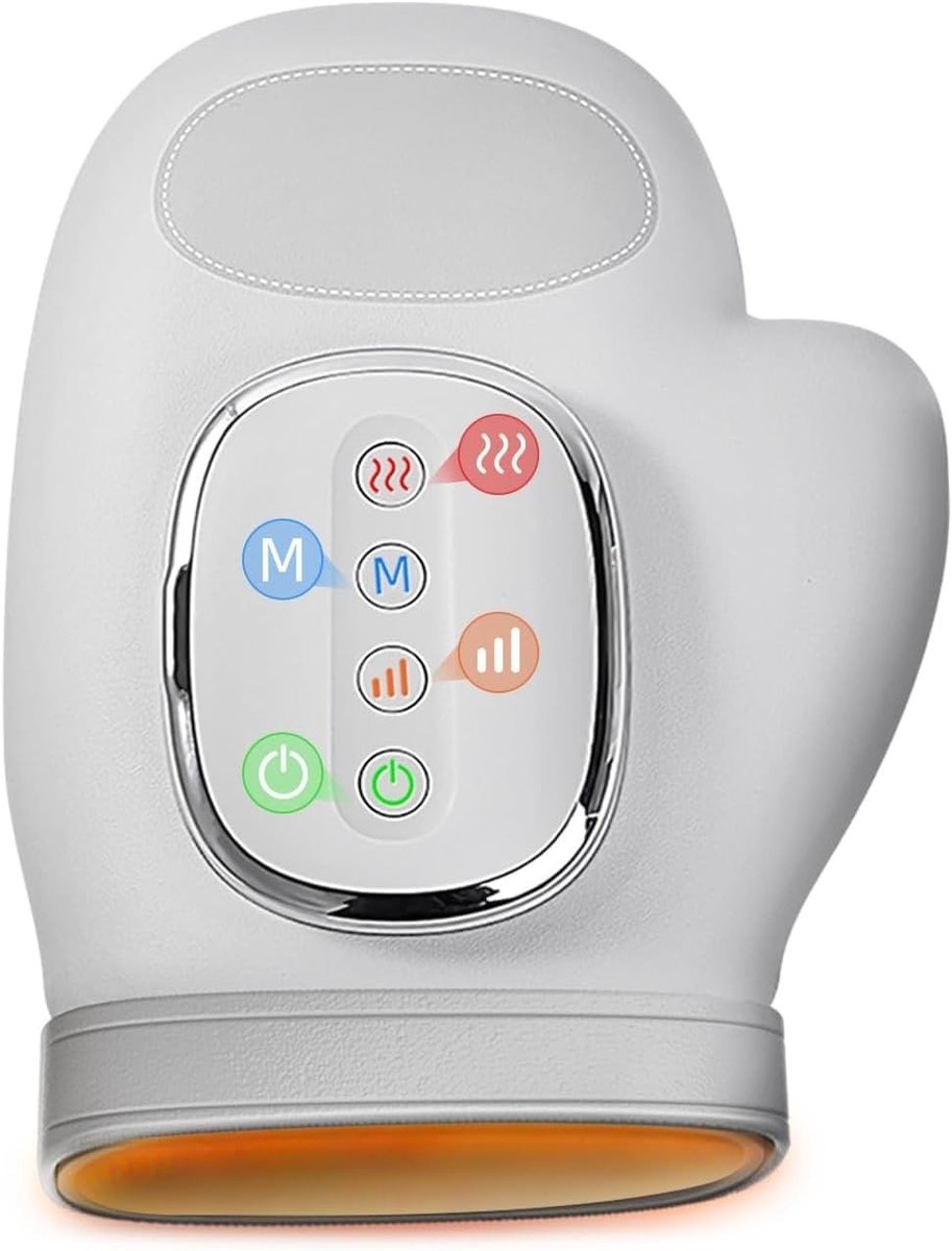 Nekmassageapparaat - Zwart - Elektrisch Handmassageapparaat met Verwarming en Compressie - Voor Artritis en Spierontspanning