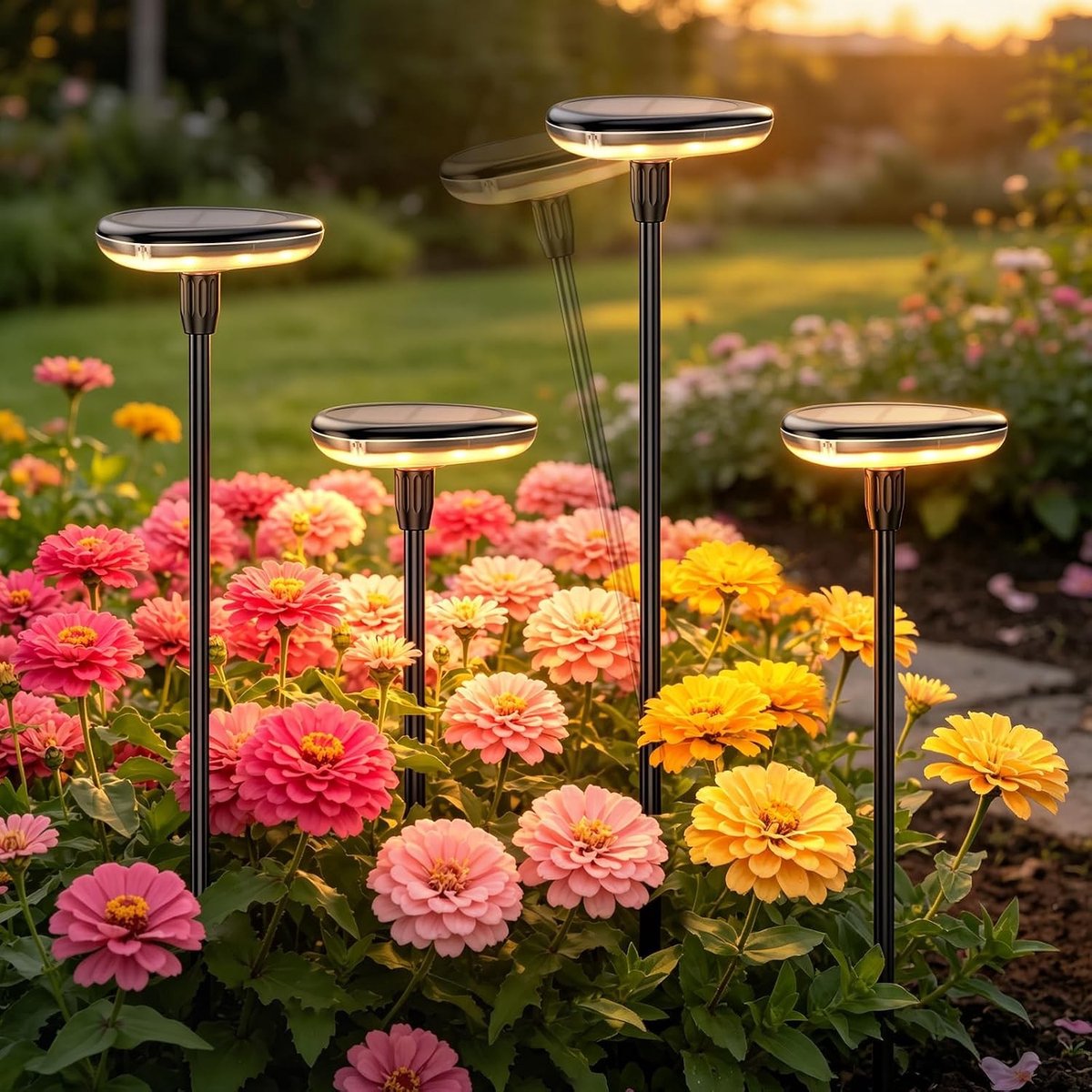 Buiten Zonnelamp - Warm Wit - Tuinlampen met 8 LED's - Waterdicht en Duurzaam - Voor Tuin en Balkon