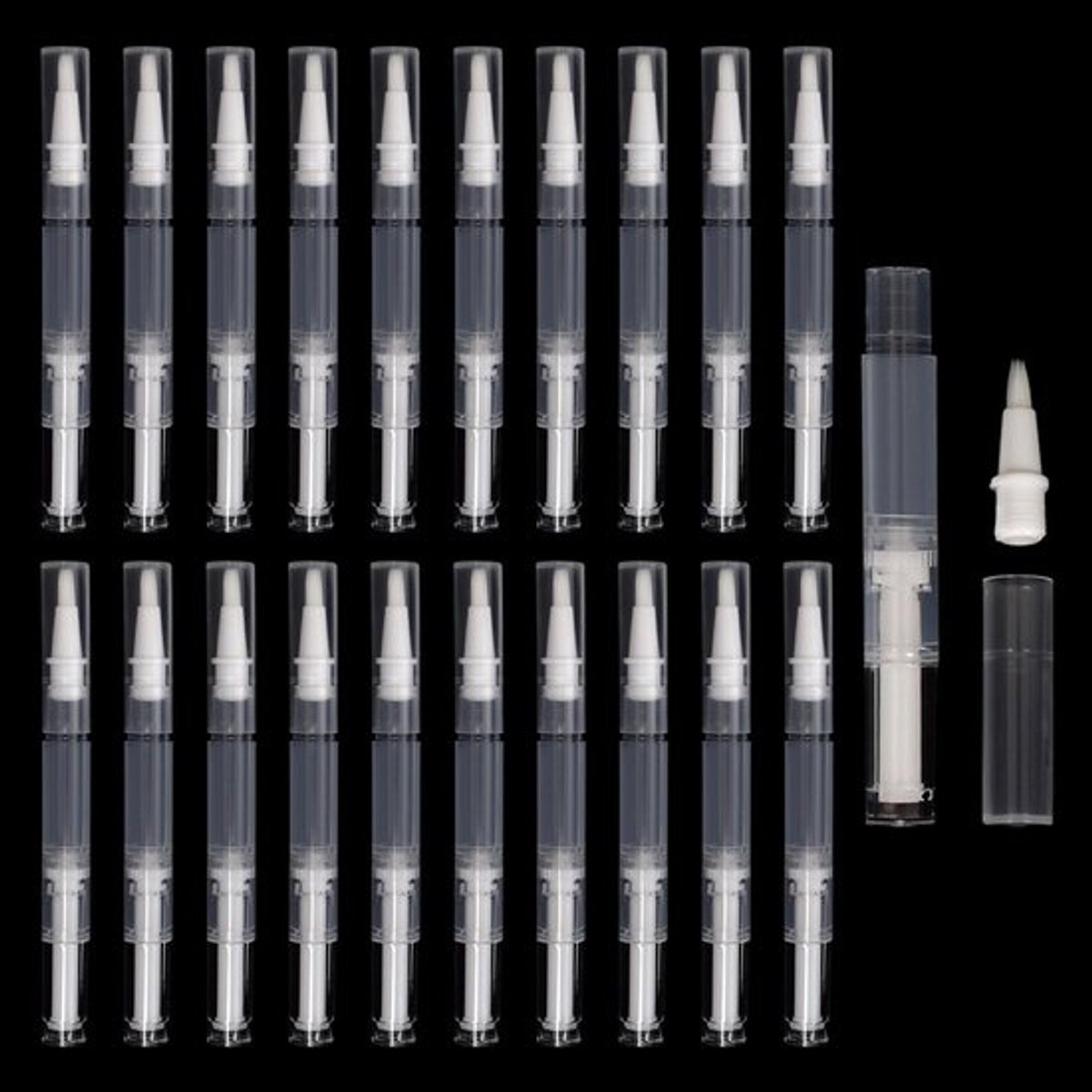 Nagellakstift 20 Stuks - 3 ml Transparant - Lekvrij - Draagbaar - Veilig - Duurzaam PP-Kunststof - Cosmetica Dispenser