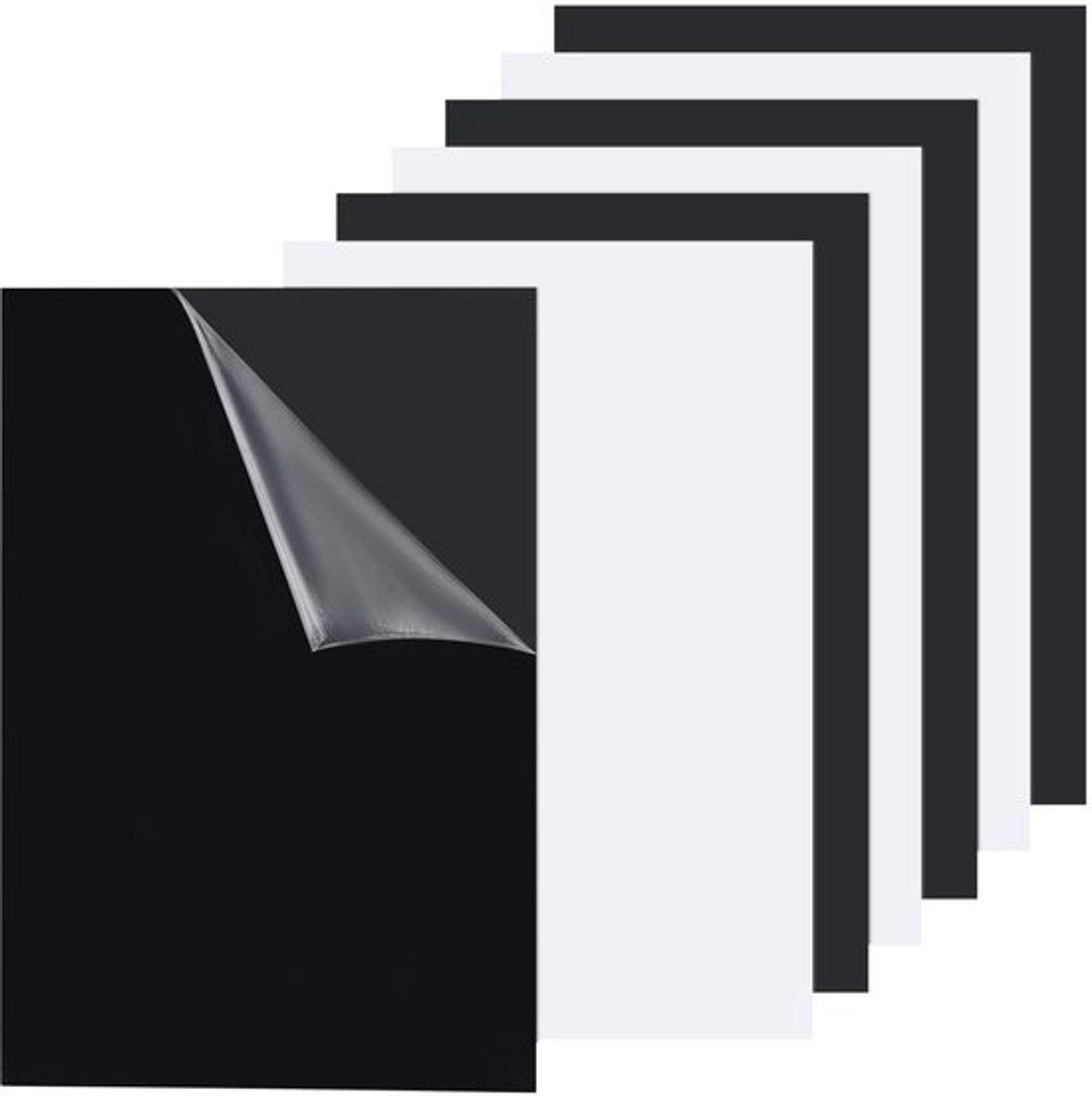 ABS-kunststof Platen - 6 Vellen Zwart/Wit - 19,9 cm x 30,1 cm - 0,5 mm Dik - UV-bestendig - Waterdicht - Geschikt voor Ambacht en Fotografie - Kunststoffolie