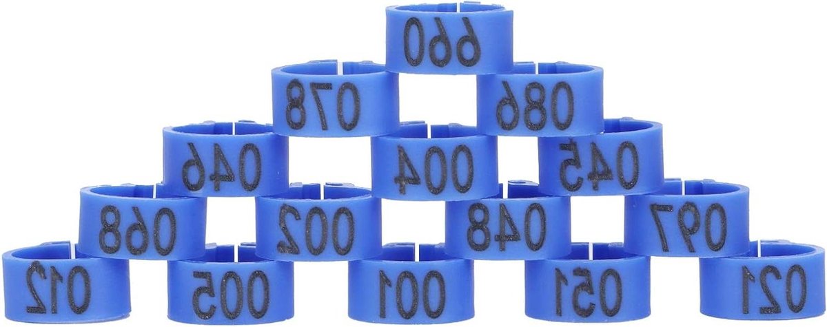 Genummerde Vogelpootbanden - Duivenringen Identificatie - Vogels Volgen - 100 Stuks Set - 10 mm - Blauw