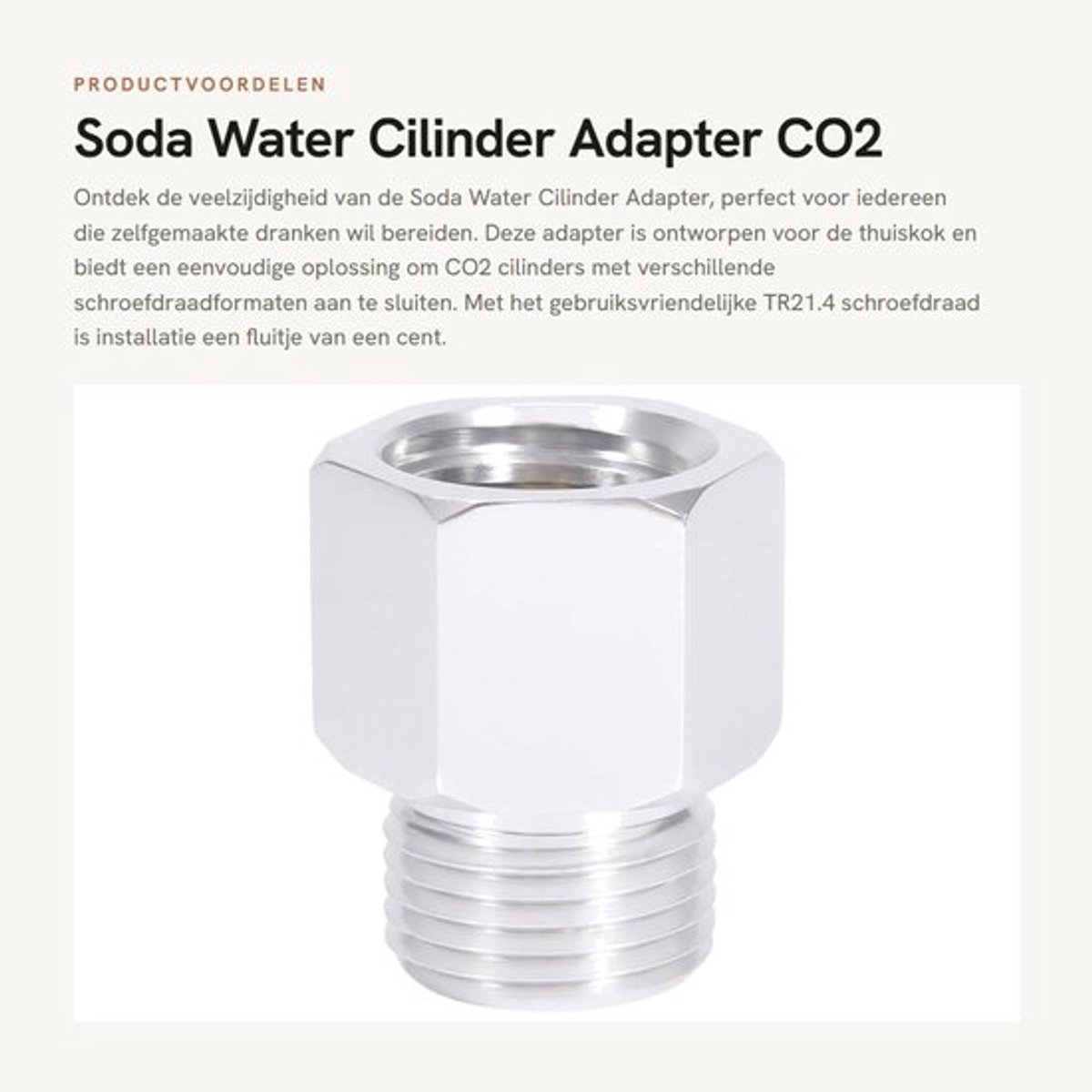 Soda Water Cilinder Adapter - CO2 Cilinder Tank Regulator - Geschikt voor Huishoudelijke Gebruik - Eenvoudig te Installeren - Professione...