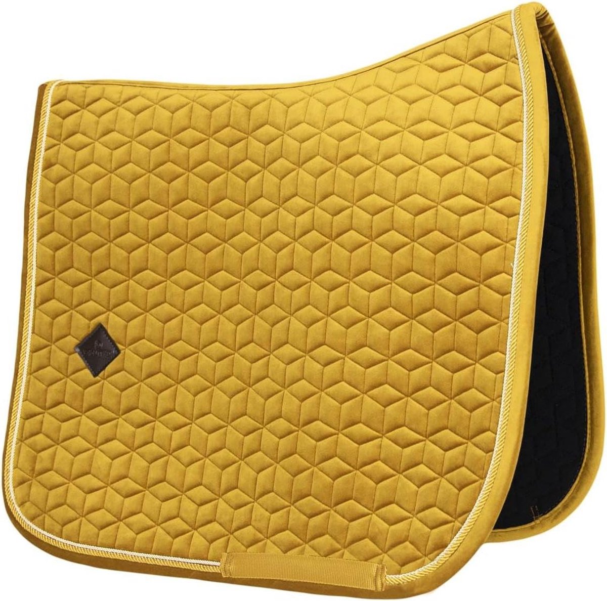 Zadeldoek Dressuur - Paardendeken Zadel - Paardrijden Bescherming - Stijlvol Fluwelen Materiaal - 50 x 50 cm - Mosterdgeel