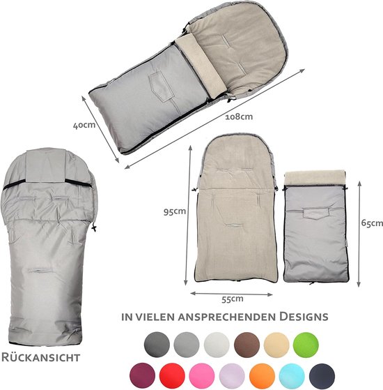 Wintervoetenzak - Babyzak - Baby warm houden - Water- en vuilafstotend - 108 cm - Lichtgrijs — afbeelding 3