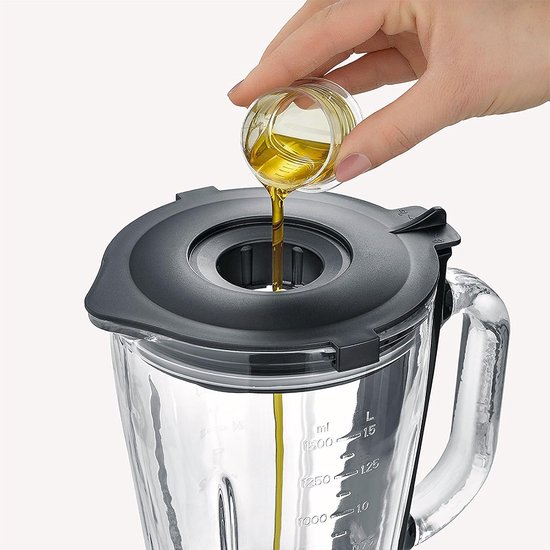 Blender Opzetstuk - Glazen Blenderkan - Smoothies Maken - Temperatuurbestendig Glas - 1.5 Liter - Transparant van Blender — afbeelding 2