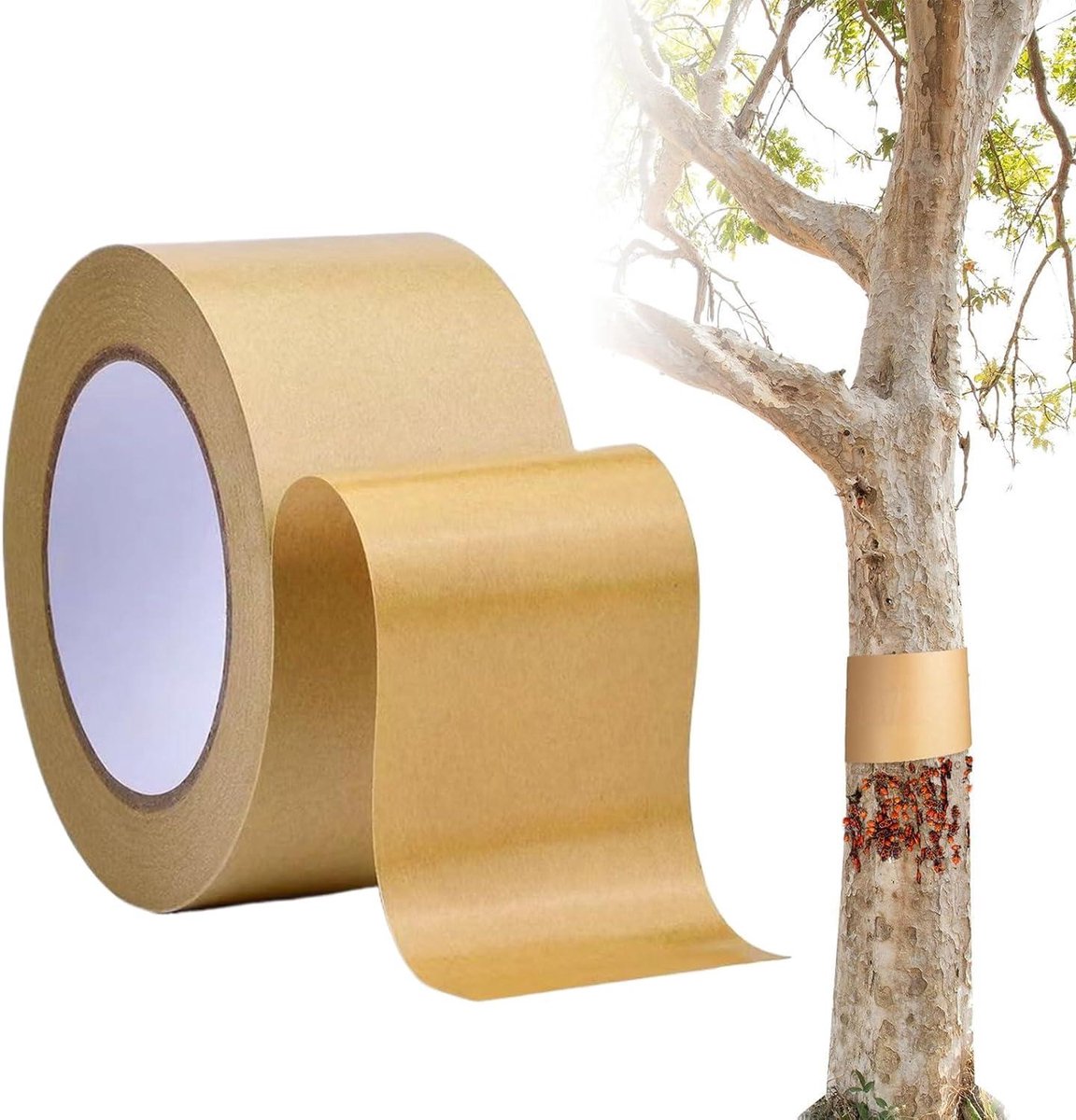 Boom Beschermingstape - Insectenwering Tape Tuin - Bomen Beschermen - Gladde Barrière Ontwerp - 50 meter lengte - Bruin