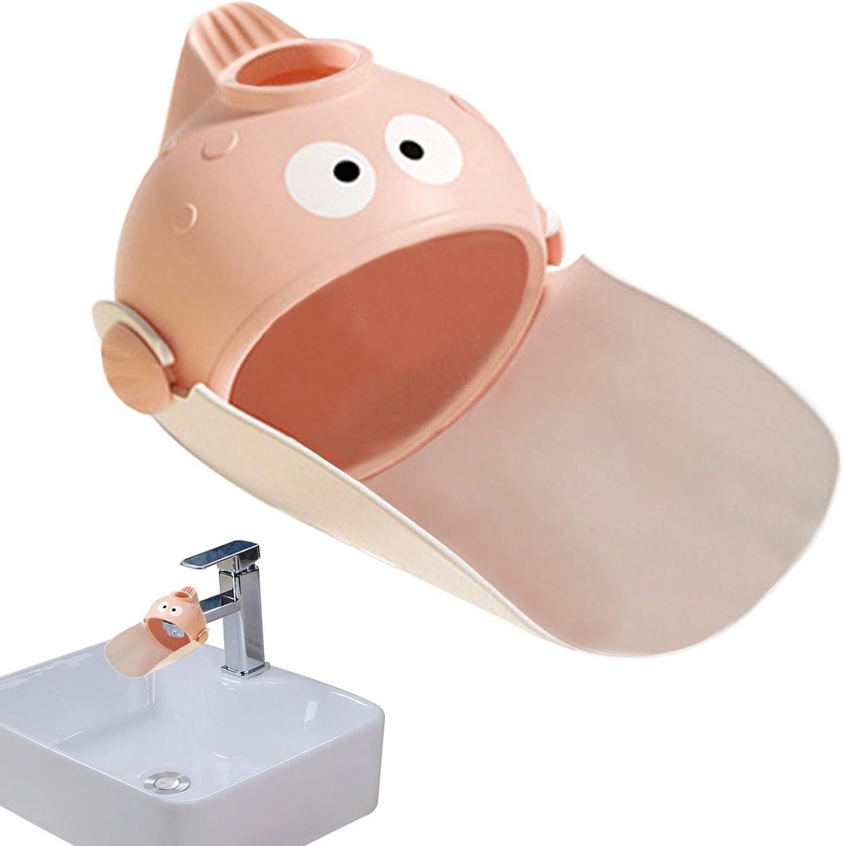 Kraan Verlengstuk Peuter - Kraanverlenger Kinderen - Handen Wassen - Gebogen Groef Design - 8 x 14 x 7.5 cm