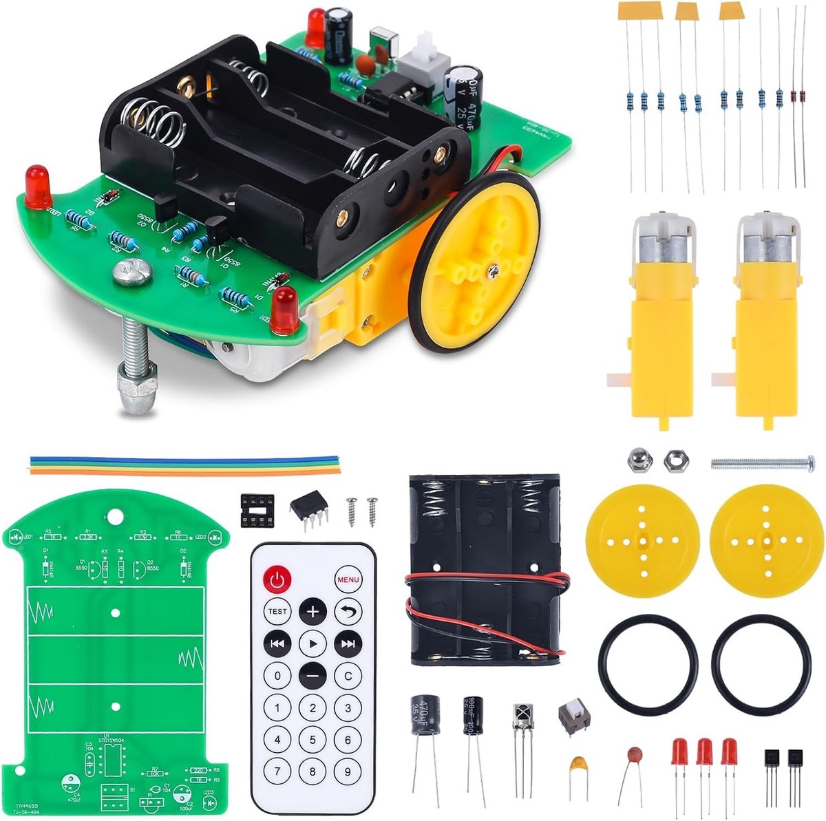 Afstandsbediende Robotauto Kit - Op afstand bestuurde auto - DIY Elektronisch Bouwset voor Beginners en Doe-Het-Zelvers