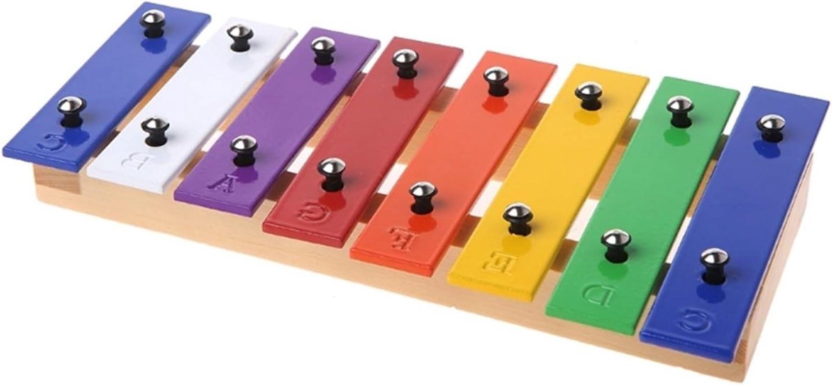 Houten xylofoon - Klokkenspel muziekinstrument - Muziek leren spelen - 8 heldere tonen - 20 cm - Niet gespecificeerd