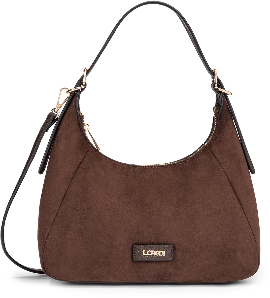 L.CREDI schoudertas Sophronia Hobo Bag Chocolate bruine