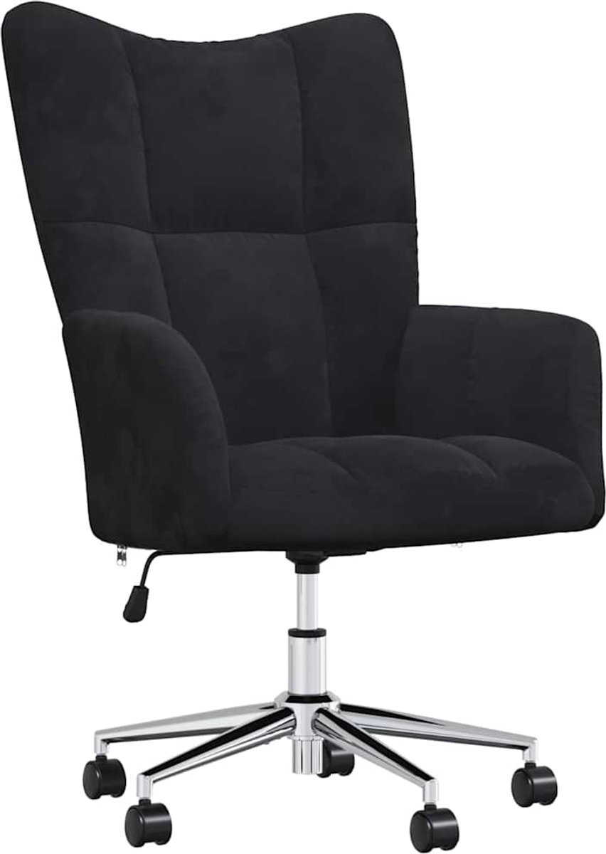 vidaXL - Relaxstoel - fluweel - zwart