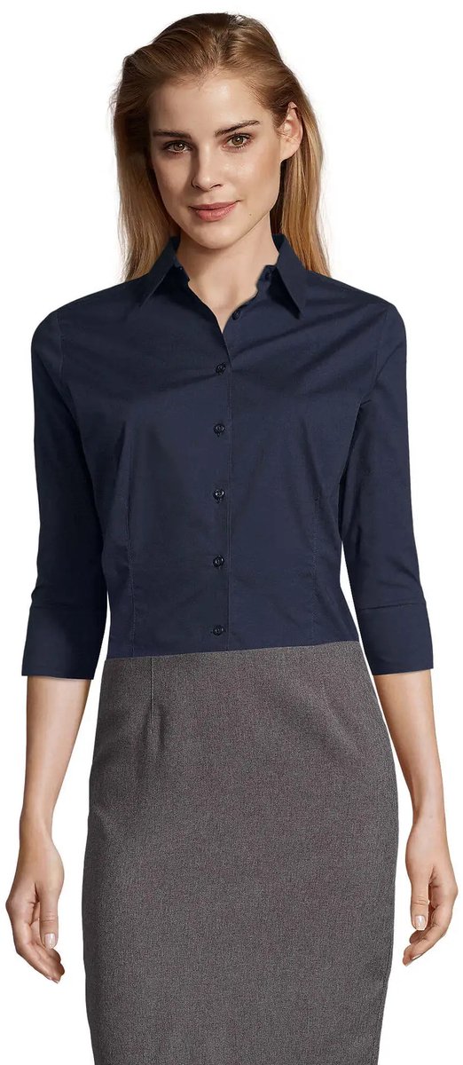 SOL'S Women´s Stretch-3/4-Sleeve Blouse Effect L631 - Dark Blue - 3XL