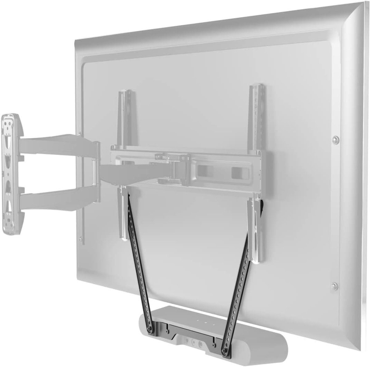 TV Geluidsbalk Beugel - Muurbevestiging Geluidsbox - Ruimte Besparen - Stevig Gelegeerd Staal - 38 x 43 cm - Zwart